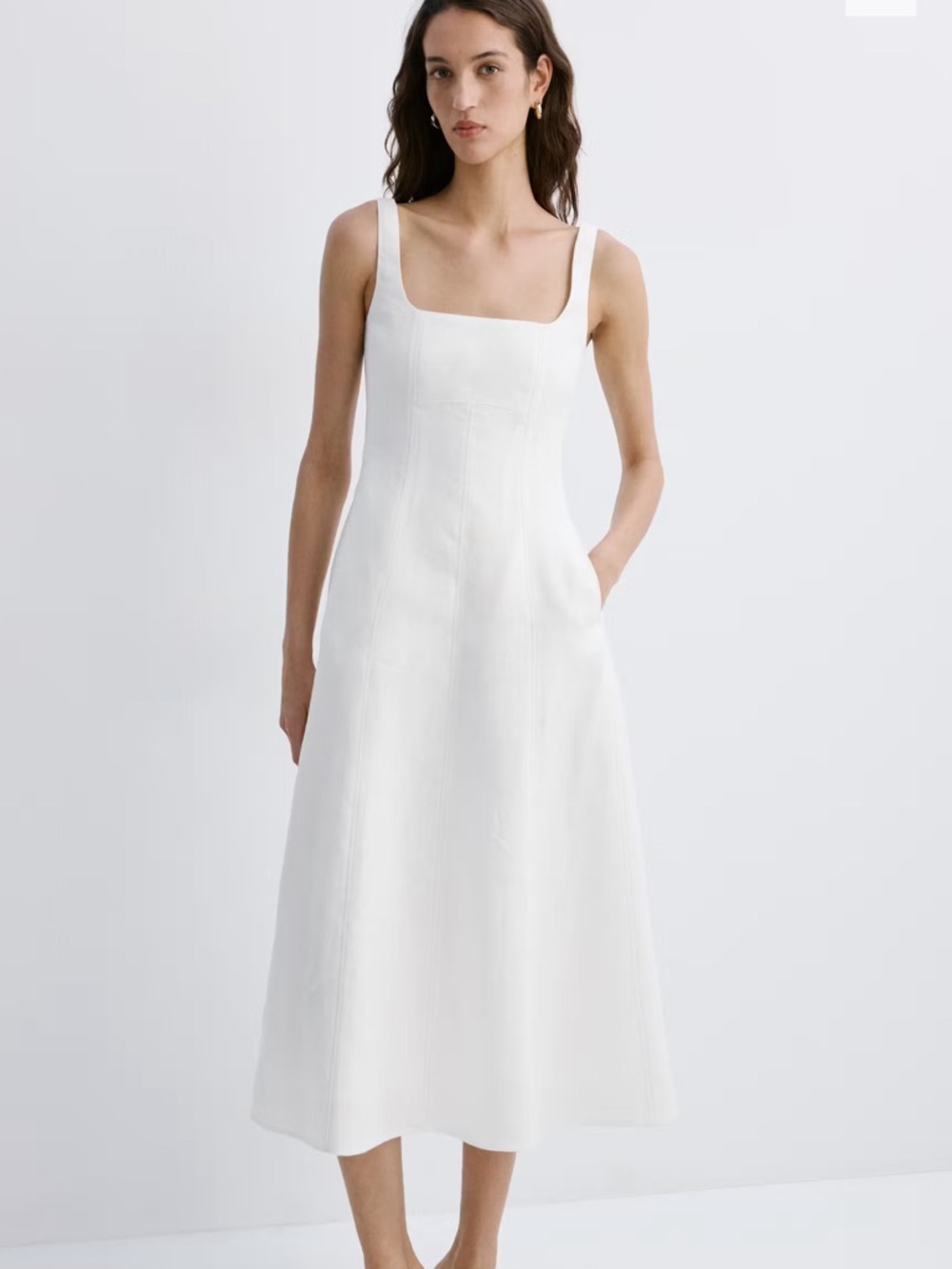 Mango (MNG) White Linen Dress 10